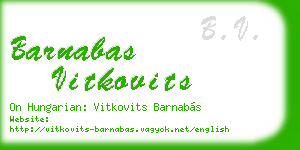 barnabas vitkovits business card